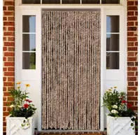 vidaXL Fliegenvorhang Beige und Dunkelbraun 118x220 cm Chenille