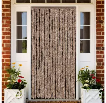 vidaXL Fliegenvorhang Chenille Beige/Dunkelbraun 118x220cm (4004880)