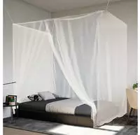 vidaXL Moskitonetz zum Aufh&auml;ngen 156 Mesh Wei&szlig; 220x100x150 cm
