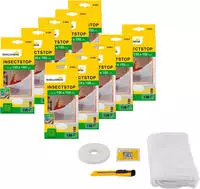 SCHELLENBERG Fliegengitter-Gewebe "Elastic ohne bohren" Set, 10 Stk. tlg....