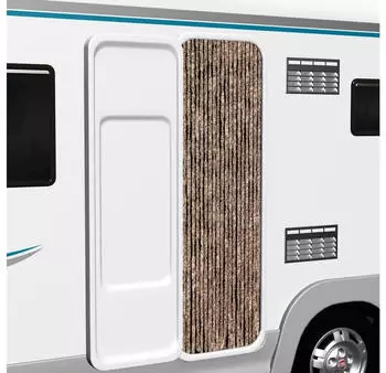 vidaXL Fliegenvorhang Chenille Beige/Dunkelbraun 56x200cm