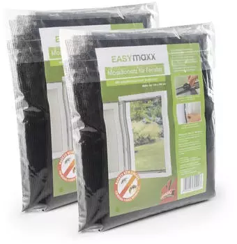 EASYmaxx mit Klettverschluss 130x150cm schwarz 2er-Set schwarz