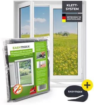 EASYmaxx Insect Protect 110x130cm Klett schwarz Polyester