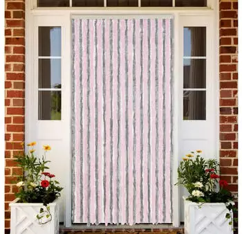 vidaXL Chenille silbergrau/rosa 118 x 220 cm (4004886)