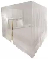 vidaXL Moskitonetz Bett zwei St&uuml;ck quadratisches Set 3 &Ouml;ffnungen