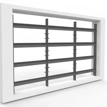 Mucola Fenstergitter Einbruchschutz Stahl Balkon Stabgel&auml;nder Sicherheitsgitter Fensterschutz Sicherheit Diebstahlschutz 60 x 70-130 cm