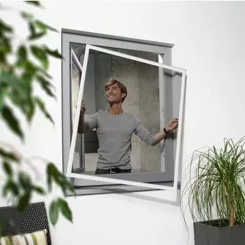 PRIMASTER Insektenschutz-Fensterrahmen Fliegenschutz-Fenster slim 120 x 120 cm Mit Rahmen
