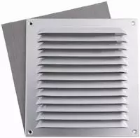 Wetterschutzgitter eckig zum Aufschrauben - 23x24 mm , Aluminium silber eloxiert