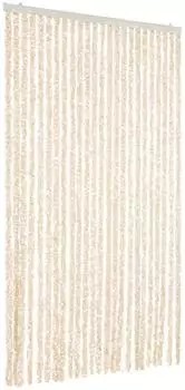 vidaXL Fliegenvorhang Chenille Beige/Wei&szlig; 100x200cm (377343)