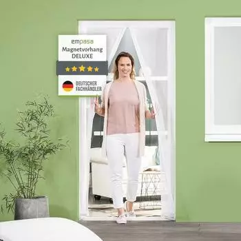 Empasa Insektenschutz-Vorhang DELUXE mit Magnetverschluss Gewebe weiß 110 cm x 220 cm