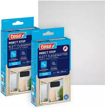 tesa STANDARD Fliegengitter (B x H) 150 cm x 180 cm anthrazit 2 St. (55680-00501-04)
