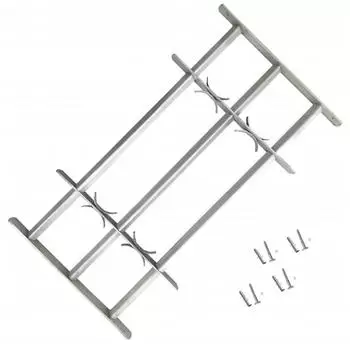 vidaXL Fenstergitter Verstellbar mit 3 Querst&auml;ben 500-650 mm
