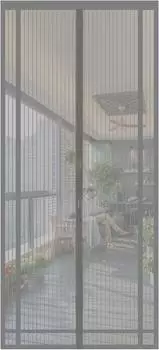 Sekey Fliegengitter Balkontür zuschneidbar Magnet & selbstklebend ohne Bohren Insektenschutzvorhang für Balkon Terrassenund Zimmertüren 100 x 220 cm grau