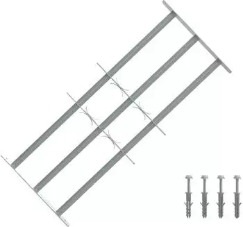 vidaXL Fenstergitter Verstellbar mit 3 Querst&auml;ben 700-1050 mm