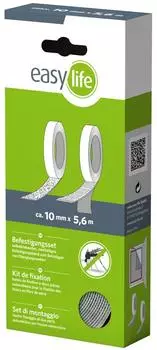easy life Insektenschutz Befestigungs-Set für Fiberglas 560 cm in weiß Klettband für Fliegengaze