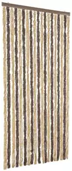 vidaXL Fliegenvorhang Chenille dunkelbraun und beige 56x200cm
