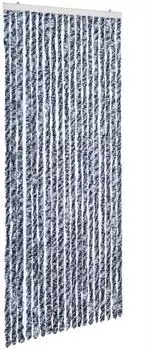 vidaXL Insektenschutz-Vorhang Chenille blau, weiß und silbern 56x185cm (284273)