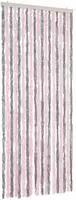 vidaXL Fliegenvorhang Silbergrau und Rosa 56x185 cm Chenille