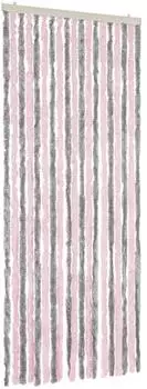 vidaXL Fliegenvorhang Chenille silbergrau und rosa 56x185cm (377360)