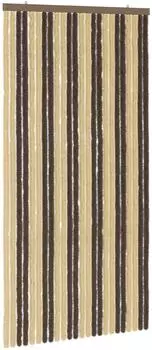 vidaXL Insektenvorhang Chenille, dunkelbraun und beige