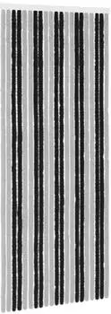 vidaXL Insektenschutzvorhang Chenille grau und schwarz 90x220cm
