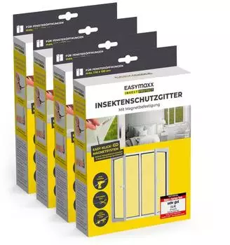EASYmaxx Insektenschutz-Fensterrahmen 110x130cm magnetisch, 4er-Set (16711)