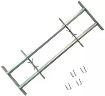 vidaXL Verstellbares Fensterschutzgitter 2 Querbalken 700-1050mm (141380)