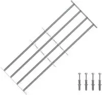 vidaXL Sicherheitsgitter f&uuml;r Fenster mit 4 Querstangen 3 stk.