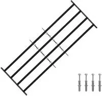 vidaXL Sicherheitsgitter f&uuml;r Fenster mit 4 Querstangen 3 stk.