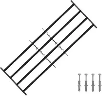 vidaXL Sicherheitsgitter für Fenster 4 Querstangen 93-174cm, 3er-Set (42031290)