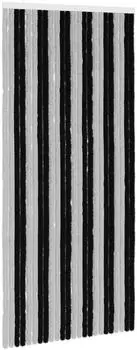 vidaXL Insektenschutzvorhang Chenille grau und schwarz 100x220cm