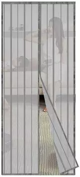 Sekey Magnet-Fliegengitter Türvorhang ohne Bohren, 90x210cm, grau (321098)