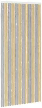 vidaXL Insektenschutzvorhang Chenille grau und beige 100x220cm