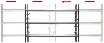 vidaXL Fenstergitter verstellbar 3 Querbalken 1000-1500mm (141384)