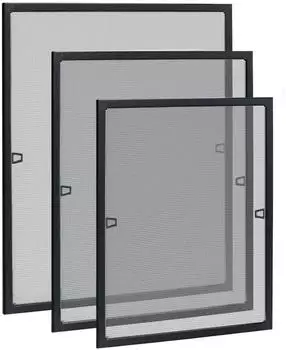 Xmtech Fliegengitter Fenster 120x140cm anthrazit, Aluminium, ohne Bohren