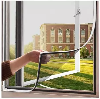 LuxusKollektion Insektenschutz-Fensterrahmen mit Magnetverschluss 120x130cm (DEOY01-120-130-WGR)