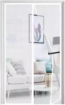 LuxusKollektion Fliegengitter Balkont&uuml;r Magnet 65x185cm, wei&szlig;, ohne Bohren