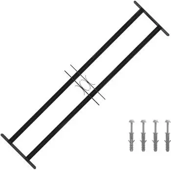 vidaXL Fenstergitter 115x30cm pulverbeschichteter Stahl, schwarz (42020559)