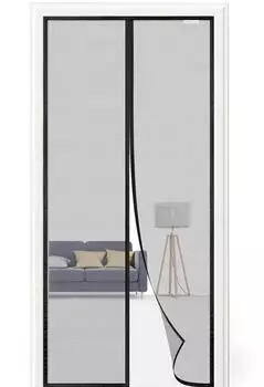 LuxusKollektion Fliegengitter-T&uuml;r magnetisch 130x240cm, schwarz, ohne Bohren