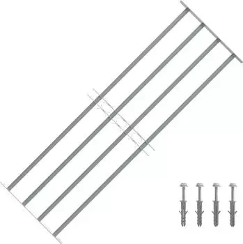vidaXL Fenstergitter verstellbar, 4 Querst&auml;be, 1000-1500mm (141387)