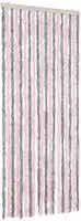 vidaXL Fliegenvorhang Silbergrau und Rosa 56x200 cm Chenille