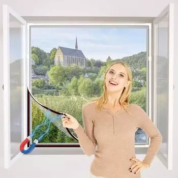 LuxusKollektion Magnet-Insektenschutz f&uuml;r Fenster, zuschneidbar, wei&szlig;, 100x130cm