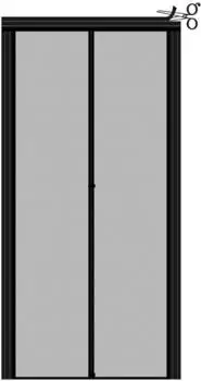 LuxusKollektion Balkont&uuml;r Fliegengitter, einstellbar 74-84cm x 201-206cm, Polyester, schwarz, ohne Bohren