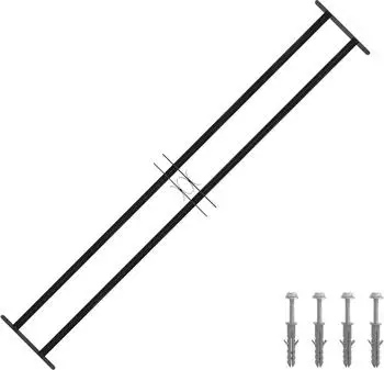vidaXL Fenstergitter 176x30cm pulverbeschichteter Stahl, schwarz (42020560)