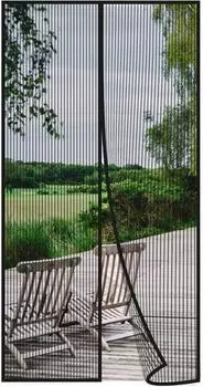 Risareyi Fliegengitter-T&uuml;r mit Magnet, 60x180cm, schwarz, ohne Bohren