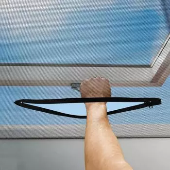 LuxusKollektion Rei&szlig;verschl&uuml;sse f&uuml;r Dachfenster-Fliegengitter, 38cm, schwarz, 3er-Set