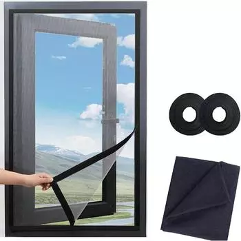 LuxusKollektion Fliegengitter Spannrahmen 90x120cm, Polyester, ohne Bohren