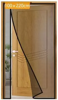 LuxusKollektion Fliegengitter Balkont&uuml;r Magnet, Glasfaser, schwarz, 100&times;220cm