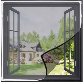 Gimars Fliegengitter Fenster magnetisch, zuschneidbar, wei&szlig;, 150x130cm