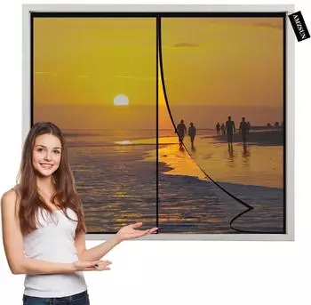 LuxusKollektion Fliegengitter Fenster magnetisch, selbstschlie&szlig;end, schwarz, 110x130cm